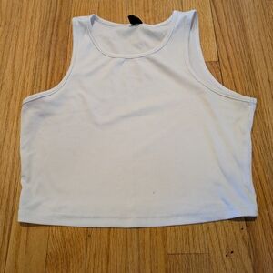 SHEIN White Ribbed Crop Tank